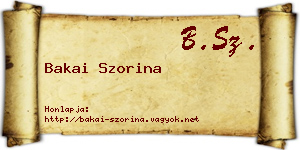 Bakai Szorina névjegykártya